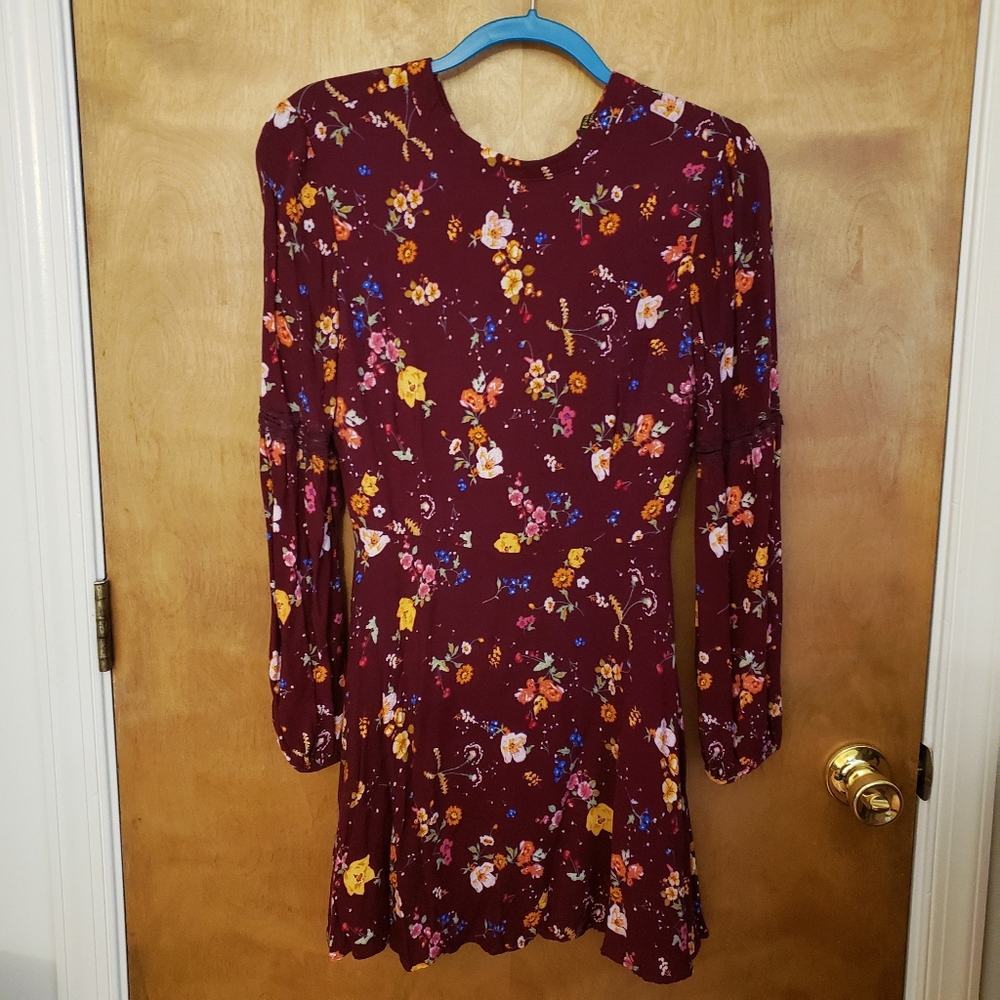 Forever 21 Floral Mock Neck Dress